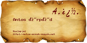 Antos Árpád névjegykártya