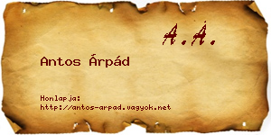 Antos Árpád névjegykártya